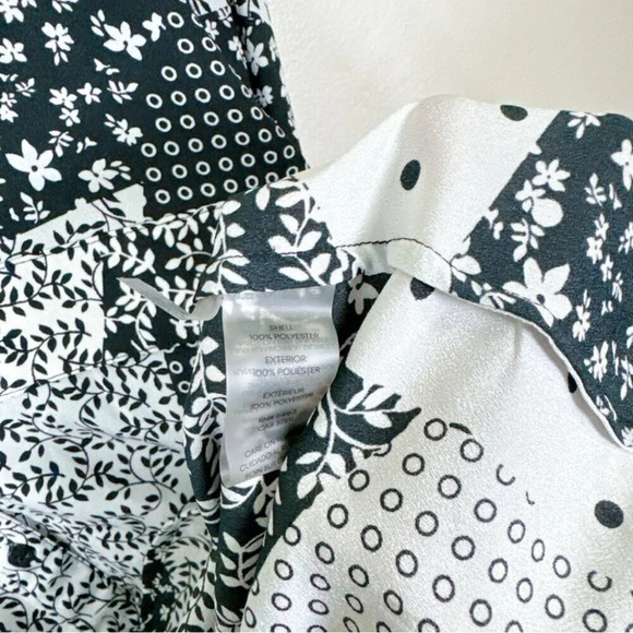 Calvin Klein Womens Size Xlarge Patchwork Print  Over Button Relaxed Shirt - Picture 10 of 13